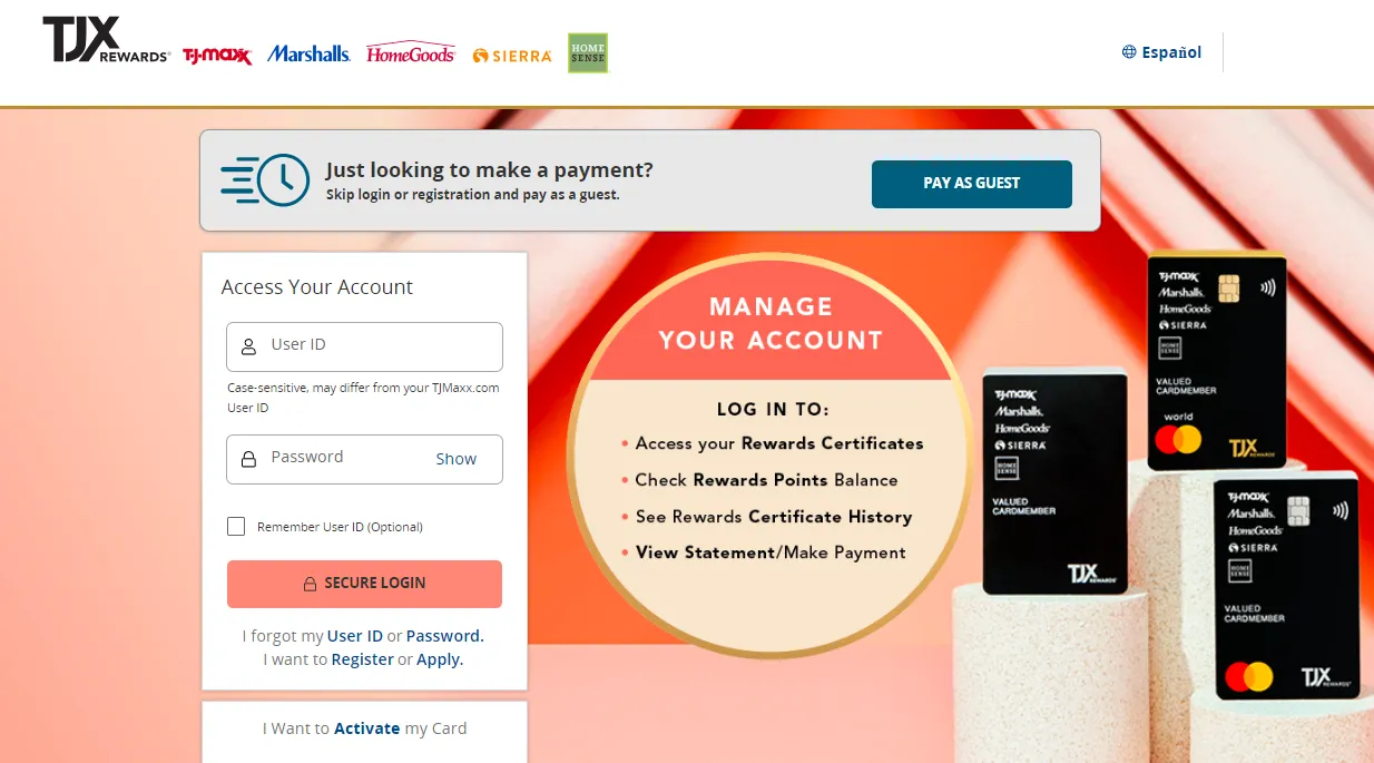 Tjmaxx Credit Card Login